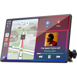 LAMTTO Carplay Wireless Schermo per Auto Portatile CarPlay e Android Auto, 9 Pollici Autoradio Senza Fili Stereo Car Play con Bluetooth/Navigazione/Assistente Vocale/Mirror Link/FM/AUX