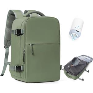 BJLFS Zaino da Viaggio con Sottovuoto Ryanair 40x30x20 Wizzair Bagaglio a mano 40x20x25 Ryanair con Pompa Borse da Cabina per Easyjet 45x36x20 con compressione sottovuoto,Zaino Casual per Laptop