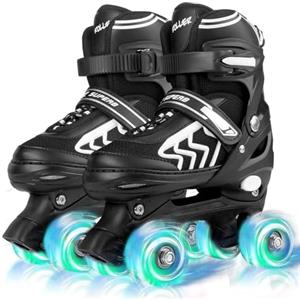 PIPIZHU Pattini a rotelle per ragazze e ragazzi, rollerblade bambina bambini, adatti per uso interno ed esterno (Bianca, M (32-36 EU))