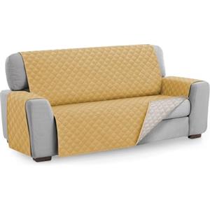 TEXTIL-HOME Textilhome Copridivano Malu 4 Posti 200 cm Imbottito Reversibile Senape