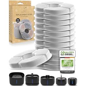 PRETTYPAW Filtri per Fontanella per Gatti - Filtri Originali di Ricambio Compatibili con Tutte Le Fontanelle Pretty Paw | Confezione da 12 Filtri per Fino a 6 Mesi
