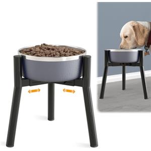 ADENGL Supporto per ciotola per cani di taglia grande - Larghezza regolabile - Ciotola per cani sollevata da 17,5 a 27 cm - Supporto per acqua - Distributore di cibo per cani - Supporto per ciotola sollevata