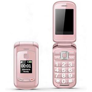 MENDUNER Smart Flip Phone 2G, Telefono Cellulare da 2,8 Pollici per Anziani, Doppio Schermo, Pulsanti Grandi, Torcia, Altoparlanti Ad Alto Volume, SOS, Fotocamera, Orologio Parlante,