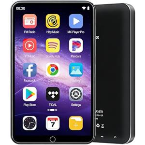 Diofox Lettore MP3 da 80GB Bluetooth e WLAN, Lettore MP3 con schermo touch HD da 4 pollici Spotify con altoparlante, Lettore musicale Diofox Android MP3 MP4 per bambini, Audible, Amazon Music, Deezer