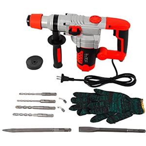 Xigner Hammer Drill - Martello perforatore a percussione 2200 W, 3300 giri/min, con 6 punte per trapano, un paio di guanti, 30 cilindri per metallo, legno e cemento