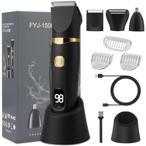 Aolso Rasoio Elettrico Multiuso, Rasoio Elettrico Barba per Uomo, Rifinitore All-In-One per Uomo, Viso, Baffi, Corpo, Naso, Nero - FYJ