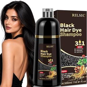 MINYSIC 500ML Shampoo Colorante Nero per Donna Uomo per Capelli Bianchi