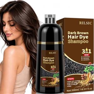 MINYSIC 500ML Shampoo Colorante Marrone Scuro per Donna Uomo per Capelli Bianchi