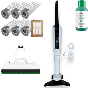 DG Service VORWERK FOLLETTO VK7s ORIGINALE NUOVO - Aspirapolvere SENZA FILI con Spazzola, Batteria, Caricabatteria, 6 Sacchetti, 6 Dovina - GARANZIA 2 ANNI (Dotazione Completa + Lavapavimenti SP7)