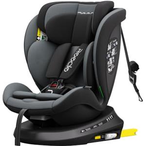 Reecle I-Size 360 Girevole Seggiolino Auto con ISOFIX, 40-150cm(Gruppo 0 + 1/2/3, 0-36 kg), ca. 0-12 anni (Nero)