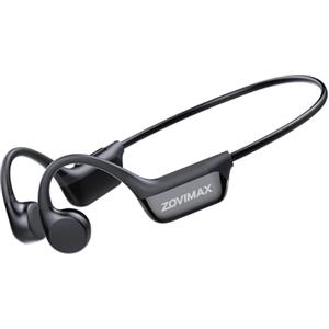 ZOVIMAX Cuffie Conduzione Ossea Bluetooth 6.0 Cuffie Open Ear Wireless, Auricolari Bluetooth Suono Dual Driver, Display LED, Connessione Doppio Dispositivo e Modalità Gaming, 12 Ore, IP67 per Corsa/Ciclismo
