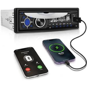 SIXTOP Autoradio SIXTOP 1 DIN con lettore DVD/CD, autoradio 1 DIN con chiamate in vivavoce Bluetooth,radio 1 DIN con radio FM/AM, lettore MP3 con controllo tramite app, supporta ingresso AUX/riproduzion