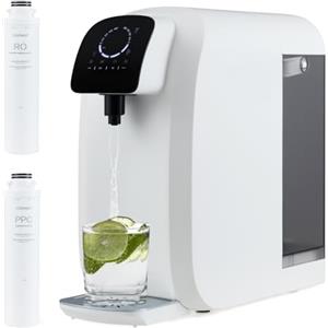 COSTWAY Filtro d'Acqua a Osmosi Inversa da Banco, Sistema di Filtrazione dell'Acqua a RO + PPC con Lampada a Raggi Ultravioletti, Purificatore Portatile da 4:1 Acqua Pura/Scarico (Filtro d'Acqua)