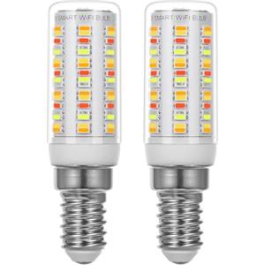 I-SHUNFA Lampadina LED WI-FI Smart E14 RGB, 4W, 400LM AC 230V, cambio colore con sincronizzazione musicale, 16 milioni di colori fai da te, multicolore dimmerabile, (2 pezzi* Trasparente)