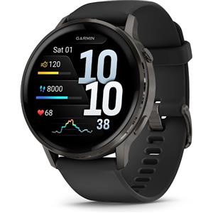 Garmin Venu 4 - 45 mm Slate con Silicone, Black (010-03014-00)