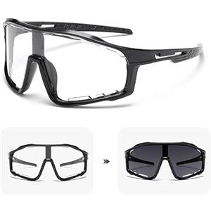 PEIHUODAN Occhiali Di Sicurezza Fotocromatici Polarizzati Ciclismo Occhiali Da Sole Sportivi Uomo Donna Transizione Automatica Bici Mountain Bike Moto Pesca Corsa Running (COLORE 3,One Size)