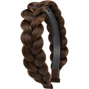 YUNHENTONG Cerchietto Intrecciato,Fascia Intrecciata, Parrucca Treccia Fascia Capelli Donna Cerchietto Capelli Donna Treccia per Capelli ad Alta Elasticità (Marrone scuro)
