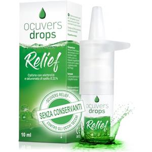 Ocuvers 0,21% gocce oculari all'acido ialuronico senza conservanti - 10 ml di gocce oculari contro occhi secchi, lacrimosi e rossi, con elettroliti. Specificamente indicate per lenti a contatto.