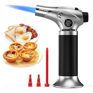 Ankway Accenditore a Torcia per Cucinare, Ankway Torcia a Cannello Multifunzione a Butano per Cucina, Torcia a Gas per Cottura Alimenti, per Rendere Croccante e per il Barbecue (Butano Non Incluso) (Nero)