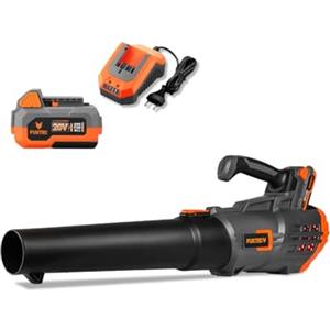 FUXTEC Soffiatore a batteria FX-E1LB20SET1 - 20V - velocità aria 38m/s | Funzionamento silenzioso - 2 batterie 2Ah - caricatore 2,4A - giardino vialetto sentiero - gestione delle foglie