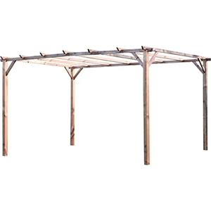 VERDELOOK | Gazebo a Pergola, Pergolato in Legno Impregnato 3x4 m, per la Protezione dal Sole e Arredamento Esterni
