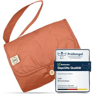Jubi® Fasciatoio Portatile Marrone Rust - Materassino Cambio Pannolino in Cotone Biologico & Poliestere Öko-Tex - compatto e lavabile