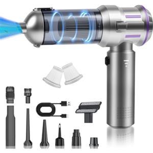 GuKKK Aspirabriciole Senza Fili, 4 in 1 Aspirapolvere Auto Portatile, 16000PA Mini Aspirapolvere Auto, 3 Velocità Aspirapolvere Potente con 2 Filtri, Motore Senza Spazzole, per Casa Ufficio