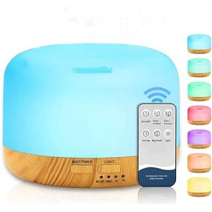 Generico Diffusore di Oli Essenziali,300ml Umidificatore,Umidificatore Ambiente Fino a 8 Ore di Lavoro,Diffusore Ambiente Luci Notturne 7 Colori, Senza BPA, per Yoga, Spa, Camera da letto ect,Senza BPA