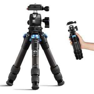 SIRUI Mini Treppiede Fotocamera AM-223, Portatile Compatto Treppiede Carbonio con Testa a Sfera B-00K a 360 Gradi, 13-43CM Treppiede da Viaggio con Piastra a Sgancio Rapido, Carico Massimo 15kg