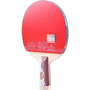 uoXHFdh Racchetta da ping pong professionale a 5 stelle, in legno a 7 strati, manico in corno, gomma approvata ITTF, singolo/lungo(Short handle)