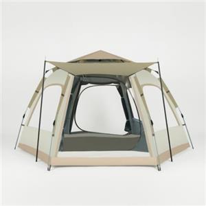 JWQFBC Ombrellone da Spiaggia Automatico, Tenda da Spiaggia Antivento, Riparo Parasole per Famiglie, Tenda Mare Portatile Grande, Grigio Nebbia Nero Piccolo 3-4 persone, Piccolo 3-4 persone