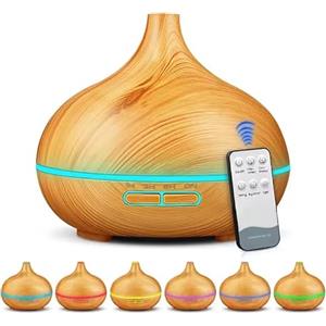 Generico Umidificatore e Diffusore di Aromi ad Ultrasuoni con Timer 460 ml, Timer fino a 6 ore, 7 colori LED, funzione aromaterapia, ultra silenzioso