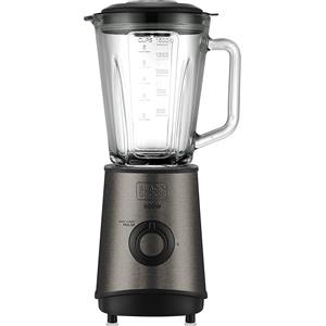 BLACK DECKER BLACK e DECKER - BXJB800E Frullatore a Bicchiere, 800 Watt, 1,5 Litri, 2 Velocita, Funzione tritaghiaccio, tasto Pulse - Caraffa in vetro