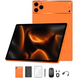 Crelander Tablet Android 13 da 10,1 pollici, con slot per scheda SIM, 4G LTE Calling, 24 GB + 128 GB, batteria da 5000 mAh, doppia fotocamera, Bluetooth/WiFi, bundle con custodia, tastiera, mouse e