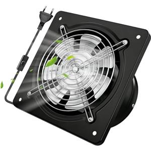PORFOYO 150mm Ventola Aspirazione, 600 M³/H Aspiratore Industriale Estrattore, Ventilatore Da Bagno Con Spina Eu E Valvola Di Ritegno, Silenziosa Ventola Di Scarico Montata A Parete Per Ufficio, Garage,Cucina