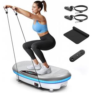 MERACH CV55 Avanzato 4D Pedana Vibrante | 7 Modalità di Vibrazione, 120 Livelli di Velocità, 5 Programmi Intelligenti, Altoparlante Bluetooth, Allenamento a Casa