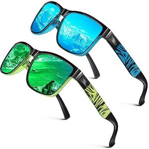 LINVO Occhiali da Sole da Uomo Polarizzati Donna Occhiali da sole Guida Protezione UV 100% Tonalità Quadrate
