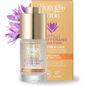 Bottega Verde - Pistilli di Zafferano, Gocce D'Oro, Siero Viso Booster di Luce, 10 ml, Trattamento Idratante e Illuminante, con Oro 23 KT, Estratto Iperfermentato di Zafferano e Hyaluron Complex