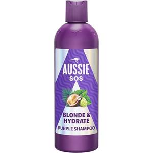 Aussie SOS Blonde & Hydrate Shampoo Antigiallo 500ml per Capelli Decolorati, Colorati e Grigi, Neutralizza i toni Gialli, Aumenta Luminosità, Morbidezza e Lucentezza