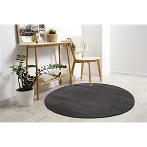 Mias Teppiche Mia's Teppiche Comfort Tappeto moderno a pelo corto, lato inferiore antiscivolo, lavabile fino a 30 gradi, morbidissimo, effetto pelliccia, Antracite, 160 cm Rotondo