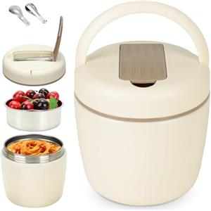OTraki Thermos per Alimenti Caldi, Contenitore Termico per Alimenti Caldi, Lunch Box Termico con Cucchiaio Pieghevole, Porta Pranzo Termico per Bambini e Adulti, Ideale per Zuppe e Porridge