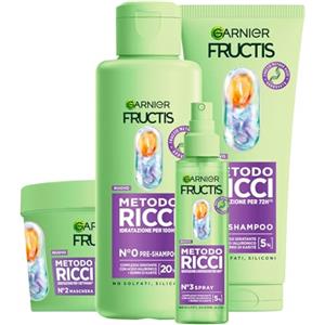 Garnier Skin Active Kit Routine Completa Garnier Fructis Metodo Ricci: Shampoo, Maschera, Pre-Shampoo, Spray Idratante