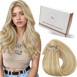 Hetto extension Microring Biondo Medio & Chiaro Highlights 30cm 50Ciocche