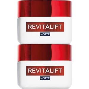 L'Oreal Paris L'Oréal Paris Revitalift Crema Idratante Notte Anti-Rughe Extra Rassodante Viso con Pro-Retinolo ed Elasti-Peptidi Trattamento Tonificante e Rimpolpante - 2 Barattoli da 50ml