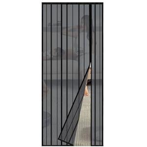 Sekey Zanzariera per porta contro il grattacielo, tenda magnetica, zanzariera per apertura laterale, zanzariera per porta del balcone, facile da installare, senza fori, 80 x 200 cm, colore nero