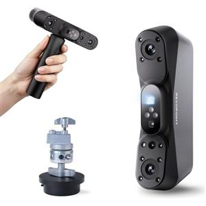 Revopoint Scanner 3D portatile POP 4, laser blu,precisione 0,03 mm,105 fps, analisi AI e modellazione 3DGS, 5 modi di scansione, tracciamento anti-vibrazione, uso in esterna, Premium senza filtri blu