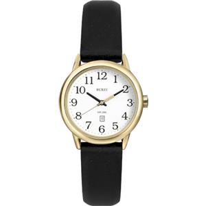 BUREI Orologi da Donna in Pelle Nera Facili da Leggere Orologio Minimalista per Donne e Infermiere, Regali per Donne, Nero e oro., 35mm