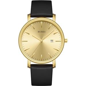 BUREI Orologio da uomo elegante, minimalista, analogico, al quarzo, resistente all'acqua