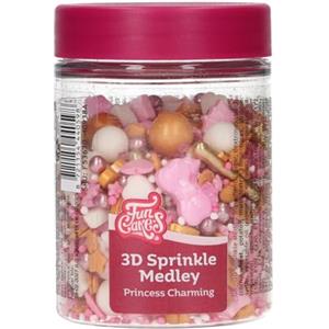FunCakes 3D Sprinkle Medley Princess Charming: Decorazioni di Zucchero, Sapore Delizioso, Ottime per Decorare Torte, Cupcake e Biscotti, Sprinkle Mix, 70g