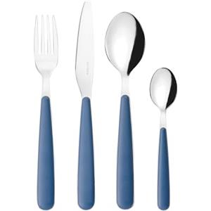 Guzzini - Set 24 posate in acciaio inossidabile, bianco, "POP" (blu navy)
